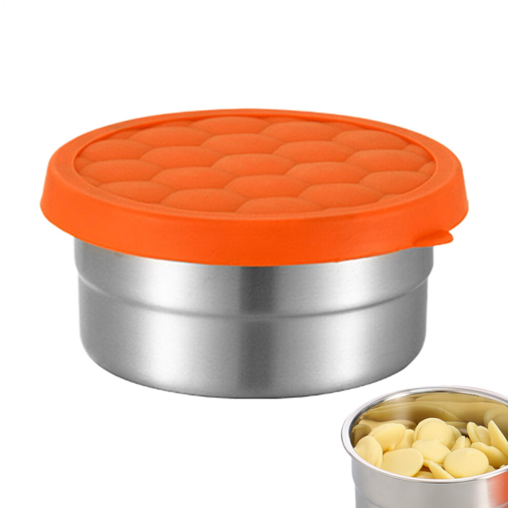 Toddler Snack Containers Stainless Steel Leakproof 380ml Stackable Snack Boxes For Camping Picnic Travel Office