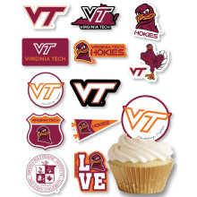 Virginia Tech Cupcake Topper Fournitures de fte pour dcorations de fte d'anniversaire de football (24 pices) (Virginia Tech Hokies)