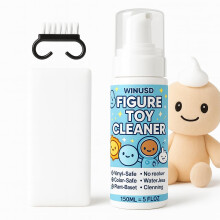 Figuur- en knuffelreiniger - 5oz schuimspray voor knuffels en zachte poppen met borstel en doek | Geen spoeling, geen resten Kleurveilig| Veilig voor