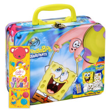 SpongeBob Schwammkopf Mal- und Aktivittsdose fr Kinder mit Buntstiften, Aufklebern, Skizzenblock, schmutzfreies Basteln, Farbset fr Kleinkinde