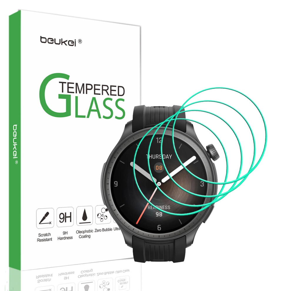 Beukei (3 Pack Designed For Amazfit Balance Smart Watch 46Mm Screen Protector Tempered Glass Touch Sensitive 9H Hardness 769894451830