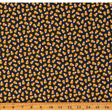 Blank Quiltning Sockervadd Majs Halloween Godis hstgodis Trick or Treat Hallowishes Svart bomullstyg tryck frn The Yard (3369-99)
