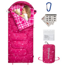 KingCamp 45F Saco de dormir para niρos, ligero, impermeable y compacto, sacos de dormir de franela para clima frνo y cαlido, artνculos esenciales