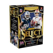 2023 Panini Select Football 6er-Pack Blaster-Sammelkartenbox (rote und blaue Prizms!)