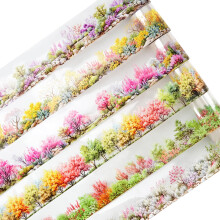 MiyouLuna 6 Rollen transparentes florales und botanisches PET-Klebeband-Set, Landschaftsaufkleber fr Journaling, Scrapbooking und DIY-Bastelarbe