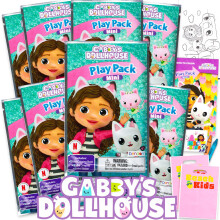 Gabby's Dollhouse Lot de 8 mini cadeaux de fte Lot de 8 packs de jeu avec mini livres de coloriage, autocollants et sacs cadeaux | Gabby's Dol