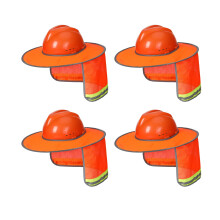 UNCO- Schutzhelm-Sonnenschutz, 4er-Pack, Orange, Voll- und Standardkrempe, Netz-Sonnenschutz, hohe Sichtbarkeit, reflektierendes Schutzhelm-Zubehör