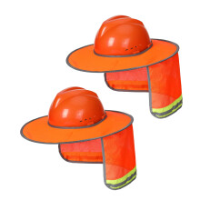 UNCO- Schutzhelm-Sonnenschutz, 2er-Pack, Orange, Voll- und Standardkrempe, Netz-Sonnenschutz, hohe Sichtbarkeit, reflektierendes Schutzhelm-Zubehör