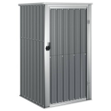 (grey, 88 x 89 x 161 cm) vidaXL Garden Tool Shed Blanket Box Outdoor Tool Storage Shed Galvanised Steel