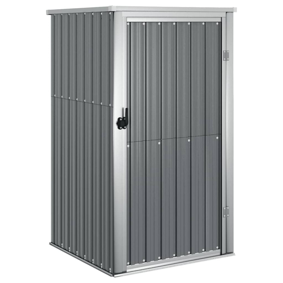 Vidaxl (, 88 X 89 X 161 Cm) Garden Tool Shed Blanket Box Outdoor Tool Storage Shed Galvanised Steel Grey