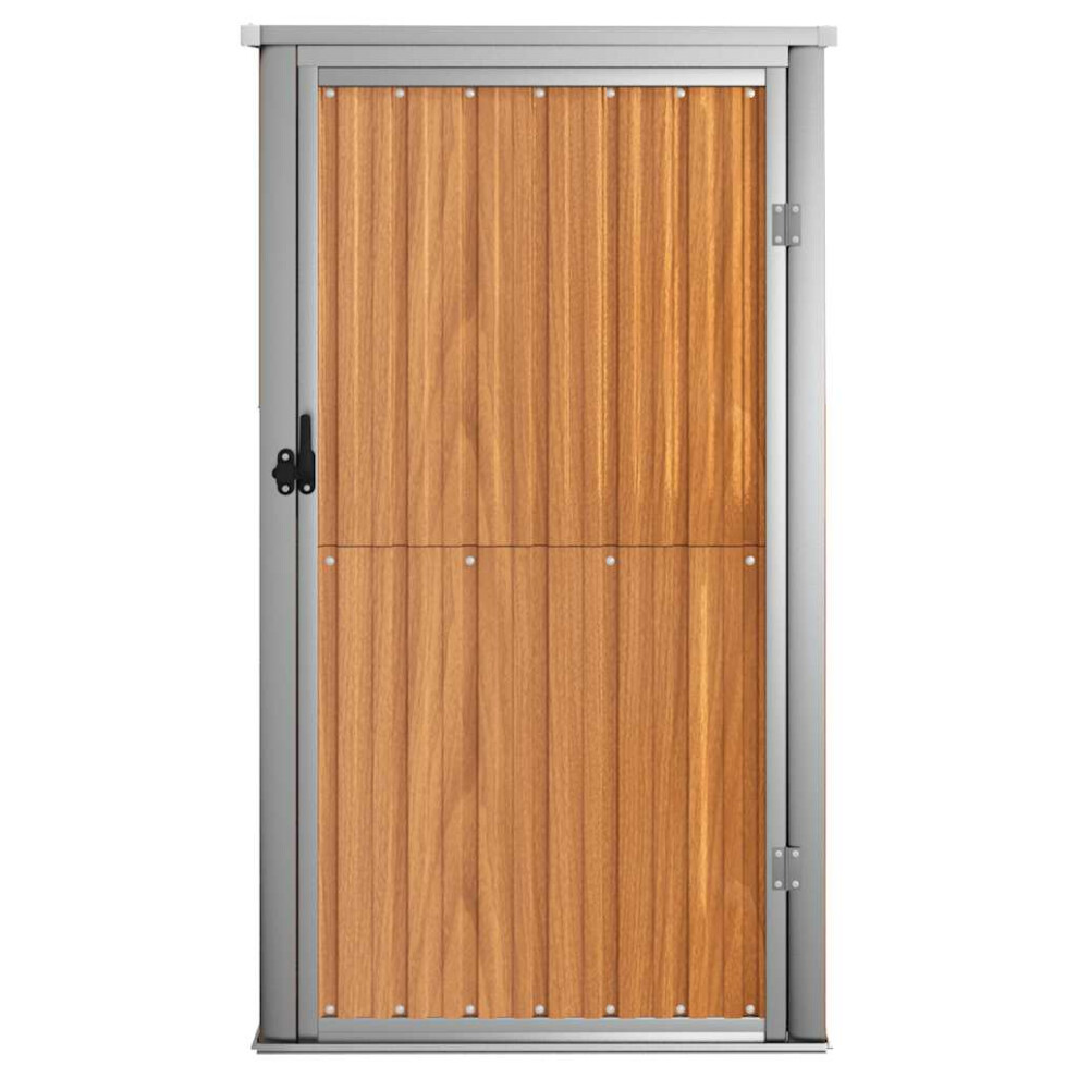 Vidaxl (, 88 X 89 X 161 Cm) Garden Tool Shed Blanket Box Outdoor Tool Storage Shed Galvanised Steel Brown