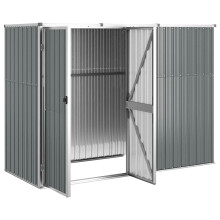 (grey, 225 x 89 x 161 cm) vidaXL Garden Tool Shed Blanket Box Outdoor Tool Storage Shed Galvanised Steel