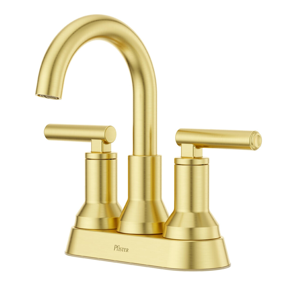 Pfister Capistrano Bathroom Sink Faucet 4-Inch Centerset 2-Handle 3-Hole Nsf Certified Brushed Gold Finish Lf048csobg 038877678701