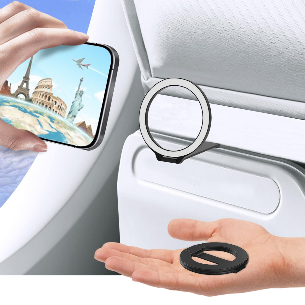Mini 2-Pack Airplane Magnetic Phone Holder Magsafe Compatible Magnetic Travel Phone Mount Must-Have Flight Accessories Travel Essentials 763416107403