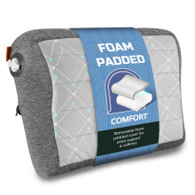 TREKOLOGY Premium Inflatable Camping Pillow with Removable Foam-Padded Case - Noise-Reducing Ergonomic Design for Outdoor Backpacking and Air Trav