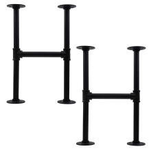 Itvexeme Lot de 2 pieds de table industriels en tube de 71,1 cm avec base en fer pour tables basses, bureaux, table de nuit, tuyaux bruts vintage