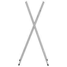vidaXL Folding Bar Table Legs Silver Galvanised Steel Folding Bistro Table Leg