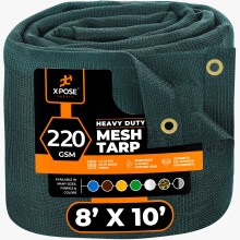 Xpose Safety Telo in Rete Verde Resistente 8' x 10' - Telo Ombreggiante con Protezione Solare al 70% con Occhielli per Recinzione del Giardino Te