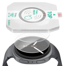 Fintie 2-pack gehard glazen schermbeschermer compatibel met Samsung Galaxy Watch 8 44 mm 2025 met automatische uitlijning installatieframe