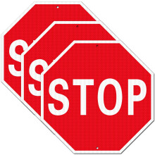 Grote Stopbord, 3 Pack 18 x 18 Inch Hoge Intensie Prismatic Aluminium 60 MIL