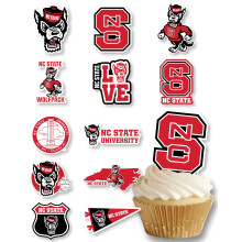 NC State Cupcake Topper Fournitures de fte pour les dcorations de fte d'anniversaire de football de Caroline du Nord (24 pices) (NC State Wol