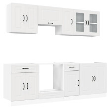 (white) vidaXL 8 Piece Kitchen Cabinet Set Kalmar Grey Sonoma Engineered Wood
