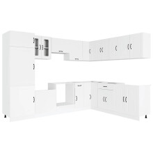 (white) vidaXL Kitchen Cabinet Set 14 Piece Cabinet Cupboard Kalmar Engineered Wood