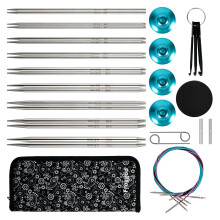 Froggod 5-tommer aluminiumskniplinger Udskiftelig cirkul?r strikkepindes?t St?rrelser US 0 1 2 3 4 5 6 7 8 Udskiftelige strikkepinde Blondespids