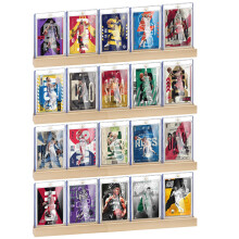 Famaster sportkaart display plank voor muur houdt 20 ruilkaarten 4 STUKS houten kaarthouder voor honkbal voetbal basketbal en gesorteerde kaartve