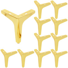 Biugaaufai Lot de 12 pieds de meubles en mtal dor de 15,2 cm, pieds de canap triangulaires de remplacement avec vis, pieds de meubles triangul