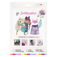 Kullaloo Hobby Paard Naaipatroon - Maak een stokpaard met oorkapdeken en halster | Papierpatroon met QR-videotutorials PES- en SVG-bestanden | Ontwor