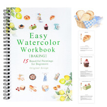 Aquarelwerkmappen Bakken 15 prachtige schilderijen voor water Kleurboek Aquarelkleurboek voor volwassenen voor beginners Aquarelwerkboek voor volwass