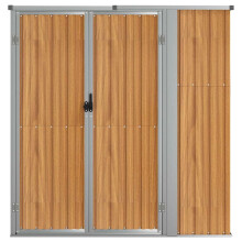 (brown, 161 x 89 x 161 cm) vidaXL Garden Tool Shed Blanket Box Outdoor Tool Storage Shed Galvanised Steel
