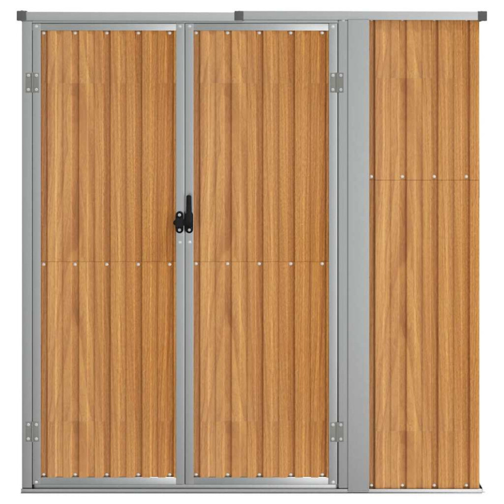 Vidaxl (, 161 X 89 X 161 Cm) Garden Tool Shed Blanket Box Outdoor Tool Storage Shed Galvanised Steel Brown