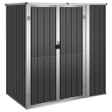 (anthracite, 161 x 89 x 161 cm) vidaXL Garden Tool Shed Blanket Box Outdoor Tool Storage Shed Galvanised Steel