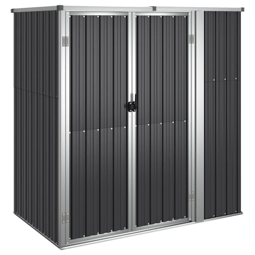 Vidaxl (, 161 X 89 X 161 Cm) Garden Tool Shed Blanket Box Outdoor Tool Storage Shed Galvanised Steel Anthracite