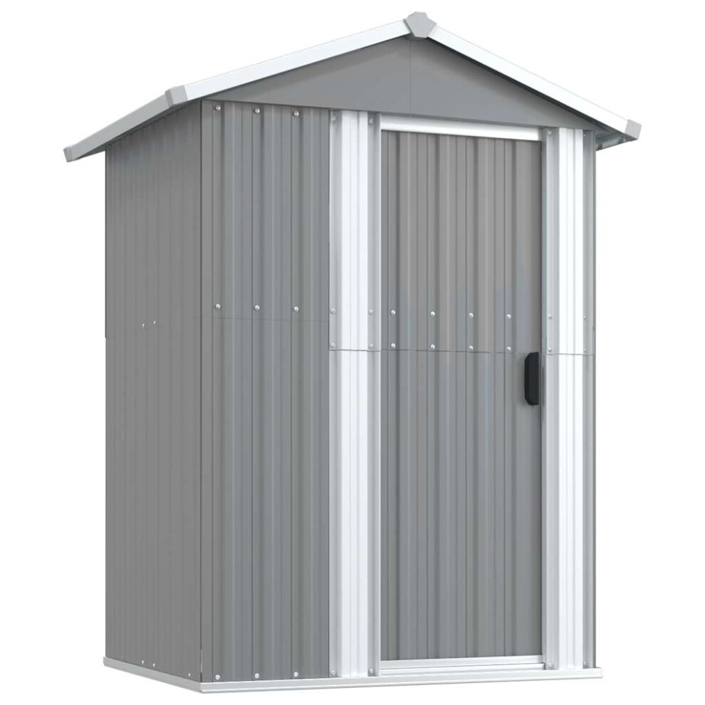 Vidaxl (Grey) Garden Shed Outdoor Storage House Patio Tool Organiser Galvanised Steel