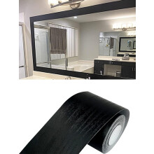10M Negro Grano de Madera Extrable PVC Impermeable Borde Decoracin de Pared Extrable Autoadhesivo Cocina Bao Azulejos Etiqueta Papel Pintado