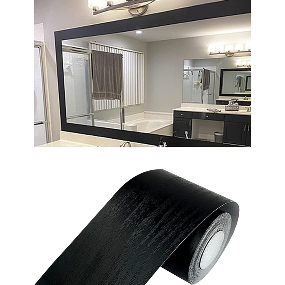 10M Black Wood Grain Removable Pvc Waterproof Border Wall Decor Removable Self Adhesive Kitchen Bathroom Tiles Sticker Wallpaper 2""""X390"""" 787502589645