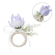 Wedding & Party Table Decor Handcrafted Peony Napkin Holders Floral Napkin Rings Artificial Rose Leaf Accents Elegant Napkin Accessories