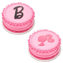 Toppers de gteaux Barbie | Paquet de 2 | Grandes dcorations de gteau Barbie B et Silhouette rose et noir prtes l'emploi toppers sans danger