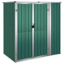(green, 161 x 89 x 161 cm) vidaXL Garden Tool Shed Blanket Box Outdoor Tool Storage Shed Galvanised Steel