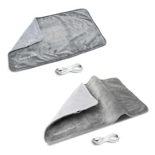 USB Power Heating Pad, Soft Mini Blanket-Gray without buttons 1