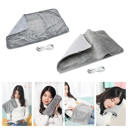 USB Power Heating Pad, Soft Mini Blanket-Gray without buttons 2
