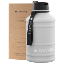 Navaris rustfrit st?l vandflaske - 74,4 fl oz (2,2 liter) stor metal drikkevandsflaske til sport eller camping - Gymnastikkantine til drinks - Hy
