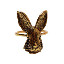 Party Decoration Set, Vintage Bohemian Wedding Accessories Festive Tableware Accents Easter Rabbit Napkin Rings Silver Metal Table Decor for Memorable