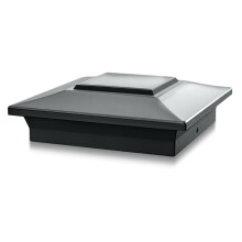Classy Caps NSX66B Tapa para poste de aluminio de 6 x 6, color negro, se adapta a aluminio fundido de alta resistencia de 5 x 5 pulgadas, 5,5 x 5
