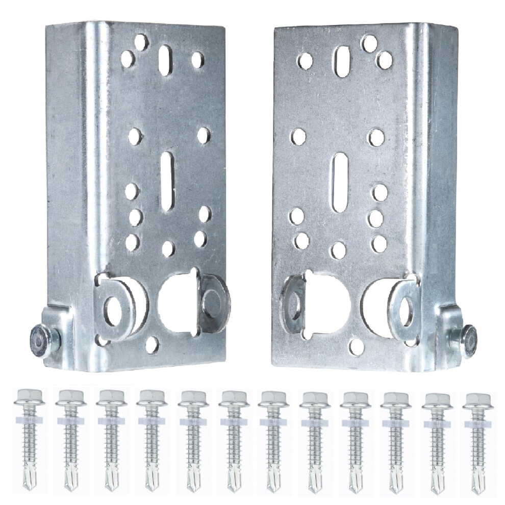 1 Pair Garage Door Bottom Lifting Bracket With 12 Pcs M6 Mounting Bolts For 7/16-Inch Stem Residential Bottom Roller Brackets 743430244605