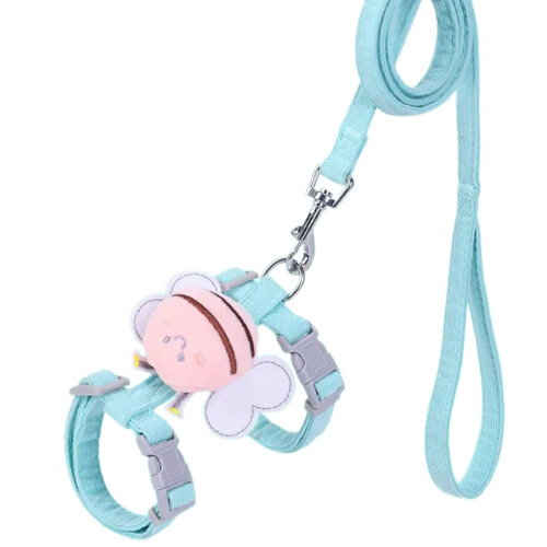 Easy Wear Meshes Cats Harnesses Quickly Release-mint green S