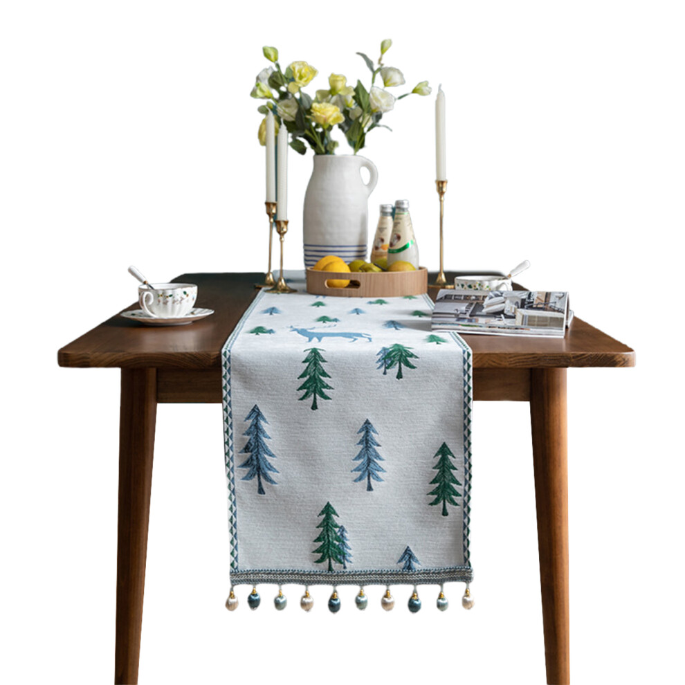 Christmas Decor Table Runner In Polyester Burlap, Festive Table Runner With Garden Hoops Grow Tunnel Inspired Design For Seasonal Home Decoration-image-OPC-PN9CSSM-NEW